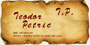 Teodor Petrić vizit kartica